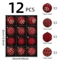 thumbnail image 3 of 12 Pcs Velvet Christmas Tree Ornaments Flocked Christmas Ball Decorations Xmas Balls Hanging Ornaments for Xmas Tree Wreath Garland Holiday Fireplace Decoration,  Red, 3 of 7