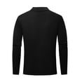 thumbnail image 2 of SPEEDRUN Long Sleeve Knit Polo Shirt Vintage Vercital Stripe Camp Collar Button Down Shirt Polo T-Shirts for Men, 2 of 5