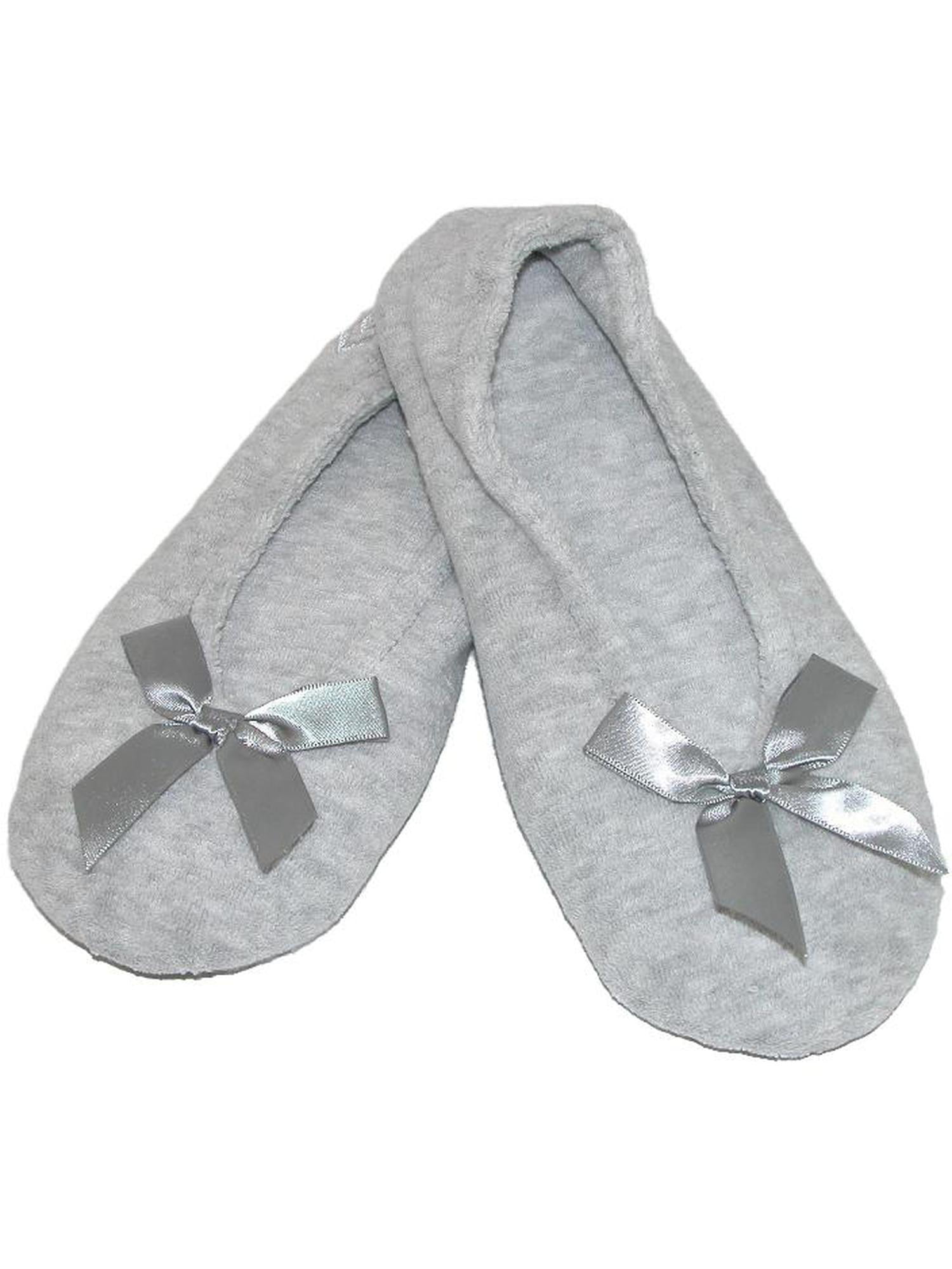 Women's Comfy Cotton Memory Foam Ballerina Slippers Terry Cloth House Shoes