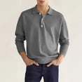 thumbnail image 2 of LWavelet Polo Shirts for Men Long Sleeve Lapel Collar Casual Golf Shirts Spring Fall Fashion Regular Sweatshirts, 2 of 6