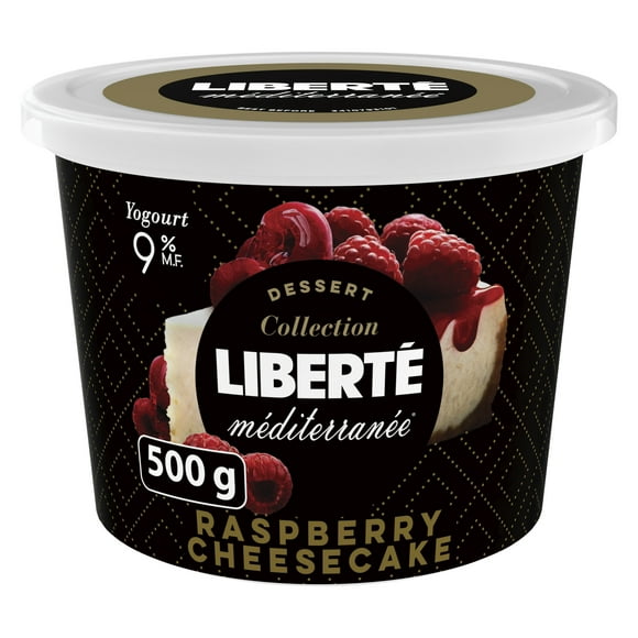 Yogourt Liberté Méditerranée 9 %, gâteau au fromage aux framboises, 500 g 500 g