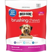 Milk-Bone Brushing Chews Daily Dental Dog Treats, Mini, 25.5 oz., 65 Bones Per Bag