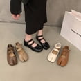 thumbnail image 2 of Sandalias de mujer, nuevas sandalias de moda con punta dividida, zapatos planos Mary Jane, zapatos de tacón para mujer, estilo retro vintage, para uso diario, novedosos, zapatos Ninja sólidos, 2 of 5