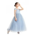 thumbnail image 4 of Ekidsbridal Girl Formal Flower Girl Dress - Spaghetti Strap Off Shoulder Satin with Bow Sash 422-A (Size: 2-12), 4 of 6