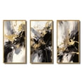 thumbnail image 2 of Designart "Fluid Fusion in Gold and Grey III" Abstract Framed Wall Art Set Of 3 - Gold Abstract Frame Gallery Set For Office Decor, 2 of 7