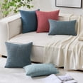 thumbnail image 5 of Pack of 2 Decorative Linen Burlap Coastal Pillow Covers Farmhouse Accent Pillowcases for Sofa Car Couch Bedroom Living Room Decor 16x16 Inch Dusty Blue, 5 of 6