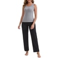 thumbnail image 2 of INSPIRE CHIC Women's Zippers Nursing Relaxed Fit Tank Wide Straps U-Neck Long Postpartum Vest L Light Gray, 2 of 6