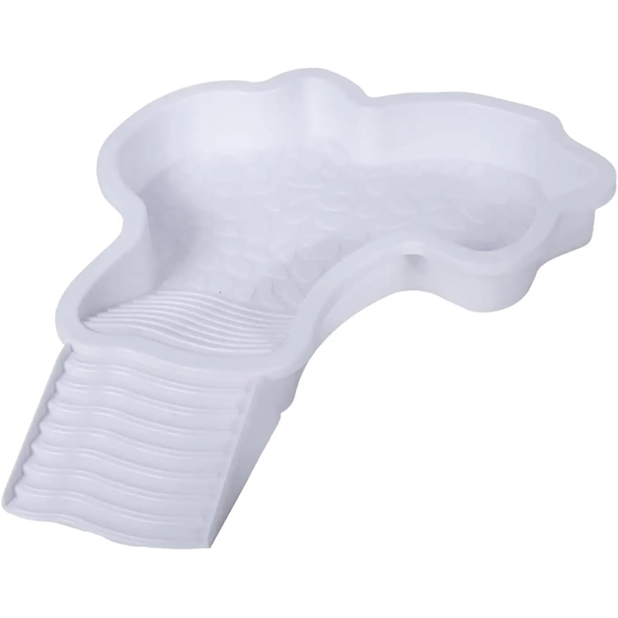 ACDANC Extra Large Reptile Bathing Pool Reptile Feeding Dish Water Bowl with Ramp Aquarium Ornament for Gecko, Snake, Turtle, Bearded Dragon, Lizard (White)