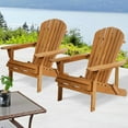 thumbnail image 3 of NiamVelo Outdoor Adirondack Chairs Set of 2, Folding Lounger Chair for Lawn,Outdoor,Patio,Fire Pit Seating Accent Furniture w/Natural Finish Weather Resistant, Wooden, 3 of 10