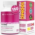 thumbnail image 1 of Nutrawave Benfotiamine (Vitamin B1) 100 mg – High-Absorption B1 for Nerve & Energy Support, 150 Vegan Capsules, Non-GMO, Gluten-Free, Made in Canada, 1 of 12