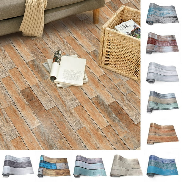 Goory SelfAdhesive Wood Wallpaper Peel and Stick Wood Grain Tile Stickers Backsplashes Tiles