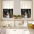 thumbnail image 4 of Black Christmas Kitchen Curtains and Valances Set, Snowman Xmas Tree Elk Snowflake Rod Pocket Window Valance 18 Inch Window Curtain Panels for Living Room Bedroom Laundry, 27.5x24in, 3 Pieces, 4 of 7