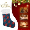 thumbnail image 4 of Coolnut 1 PCS Christmas Stocking Plaid Big Warm 17.7 x 12 Inch Hanging Xmas Stockings Decoration for Family Holiday Party Ornaments Decor Fireplace, 4 of 7