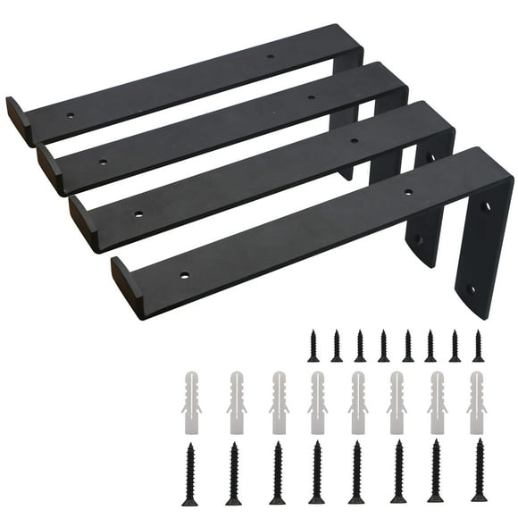 Rustic Shelf Brackets 12 Inches - Shelving Brackets with Mounting Hardware - Heavy Duty Shelf Brackets 12 Inch Shelf Bracket - Ideal Brackets for Your Open Shelving Project