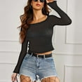 thumbnail image 2 of RYRJJ Womens Sheer Mesh Long Sleeve Cropped Tops Crew Neck See Through Tee Shirts Party Club Night Lace Blouse(Black,M), 2 of 6