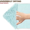 thumbnail image 2 of GFDYREE - Ultra Absorbent Microfiber Chenille Dog Bath Shammy Towel with Hand Pockets, Durable, Quick Drying, Washable, Prevent Mud Dirt (Color: Mint), 2 of 7