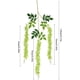 thumbnail image 3 of Falso bastón de glicina colgante de flores de seda para decoración del hogar, boda, fiesta (12 piezas, verde) Rojo Verde, 3 of 5