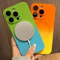 thumbnail image 3 of ELEHOLD Magnetic iPhone 14 Pro Case Compatible with MagSafe, Cute Gradient Bi-Color Case for Women Men, Soft TPU Shockproof Slim Cover with Camera Lens Protector for iPhone 14 Pro,Green BLue, 3 of 6