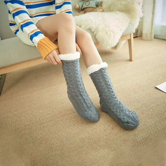 FOMIYES 4 1 Pair Durable Polyester Tube Socks for Hiking and Daily Use Grey 40x9in