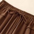 thumbnail image 5 of Rhuody Womens Work Pants High Waist Wide Leg Pants For Soft Linen Blend Cropped Palazzo Trousers With Flowy Skirt Retro Trousers Xl Coffee, 5 of 8