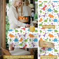 thumbnail image 5 of Dinosaur and Floral White Pattern Round Tablecloth 70"x70", Wrinkle Resistant Wipeable Table Cover for Kitchen Dining Room Picnic Patio and Party, 5 of 6