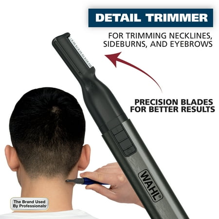 Wahl Micro Groomsman AAA 2-in-1 Detail Trimmer for Men, Satin Nickel-Black, #5640-600