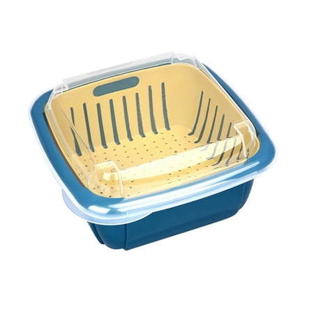 

Sanfanil Kitchen Plastic Vegetable Washing Basket Double Layer Fruit Plate Vegetable Basket Multifunctional Storage Basket