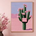 Affixzi Cactus Poster, Desert Wall Decor, Pink Cactus Print, Humor Art ...