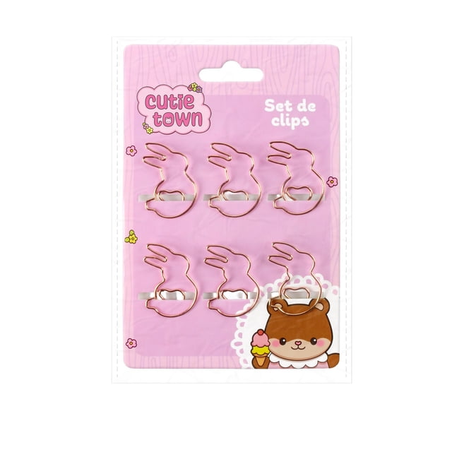 Juego de Clips Prichos Cutie Town Color Dorado de Metal 6 Piezas por Empaque