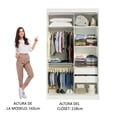 thumbnail image 4 of Ropero Closet Madesa Tokio 2 Puertas 1 Espejo Blanco 02, 4 of 11