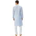 thumbnail image 3 of Maple Clothing Kurta en Coton Pyjama Tenue Ethnique Imprimée Indienne Décontractée (Bleu Ciel, 3TG), 3 of 6