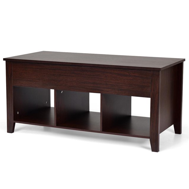 Giantex Table Basse à Plateau Relevable, avec Compartiment de Rangement Caché et Tablette pour Salon à la Maison, Meuble d'Appoint pour la Maison, Table Basse de Rangement à Plateau Relevable en Bois