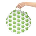 thumbnail image 2 of Agave Round Floor Cushion with Handle, Digital Illustration of Cactus Exotic Plant Motifs Print on Plain Backdrop, Pillow for Living Room & Dorms, 18" Round, White and Lime Green, by Ambesonne, 2 of 4