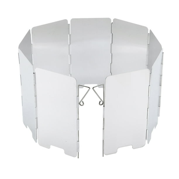 Yuarrent Estufa de Gas, protección contra el viento, estructura plegable, aleación de aluminio para exteriores, protección de pantalla a prueba de Kits de desorden para acampar Yuarrent OD000104-00