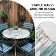 thumbnail image 4 of Turquoise Coastal Round Fitted Tablecloth with Elastic Edge, Waterproof Table Cloth Table Cover for 45"-54" Tables, Summer Beach Coral Shell Starfish Ocean Tablecloths for Dining Picnic Outdoor, 4 of 9