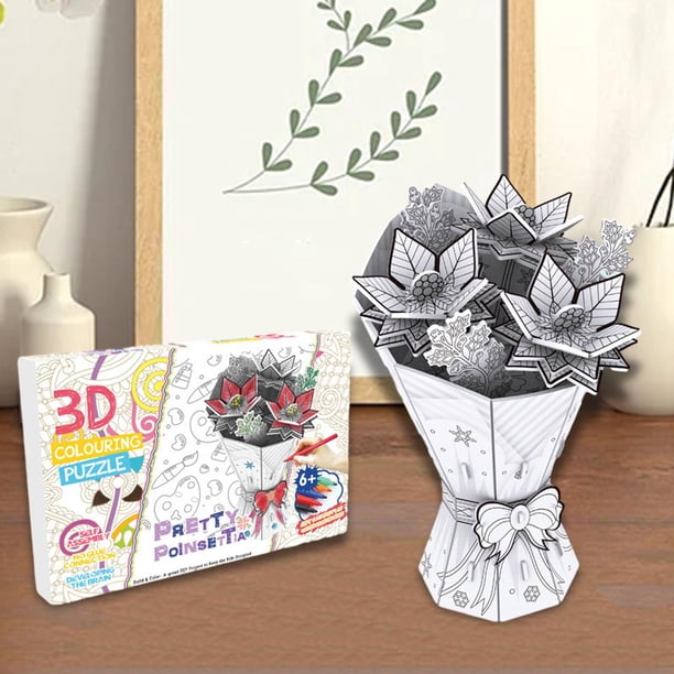Ramo de flores 3D BLESIY Rompecabezas manualidades flor de pascua
