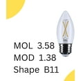 thumbnail image 3 of Satco S12503 B11 LED Candle Light Bulbs 5.5W 120V 3500K 500 Lumen  Dimmable Wet Location (6 Pack), 3 of 10