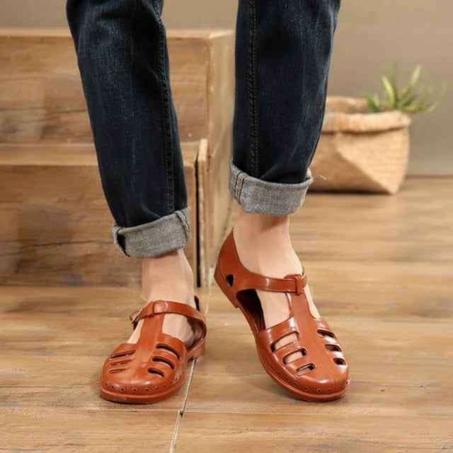 ZTTD Sandales pour Hommes Baotou Mode Sandales Rétro Chaussures Respirantes à Bride