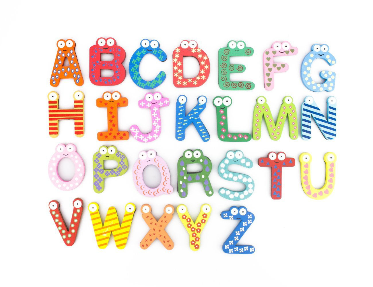 Kid Baby Learning Teaching Wooden Toy Letters & Numbers Fridge Magnets Alphabet 