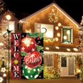 thumbnail image 2 of Three Red Jingling Bell Merry Christmas Garden Flag Burlap Small Vertical 12.5x18 Christmas Tree House Flag for Winter Christmas Farmhouse Outdoor Flag Decor, 2 of 6