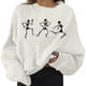 thumbnail image 2 of Jersey de manga larga BLESIY con cuello sólido informal estampado suéter L, 2 of 7