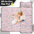 thumbnail image 4 of Unicorn and Cloud Pink Pattern Teens Toddler Nap Mat with Pillow, Sleeping Mat Bag for Preschool Daycare 51"x22", 4 of 6