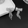 thumbnail image 5 of Luxury Rhinestone Bow Earrings for Women Sparkly Dangle Chandelier Earrings Lightweight Cubic Zirconia Crystal Bowknot Bridal Jewelry Wedding Prom Party Statement Earring, 5 of 5