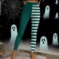 thumbnail image 4 of Abomasnow Women's Christmas Halloween Crossover Leggings High Waisted Buttery Soft Stripe Printed Tights 27", 4 of 9