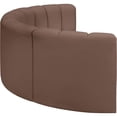 thumbnail image 5 of Meridian Furniture Arc Brown Vegan Leather Modular Sectional, 5 of 12