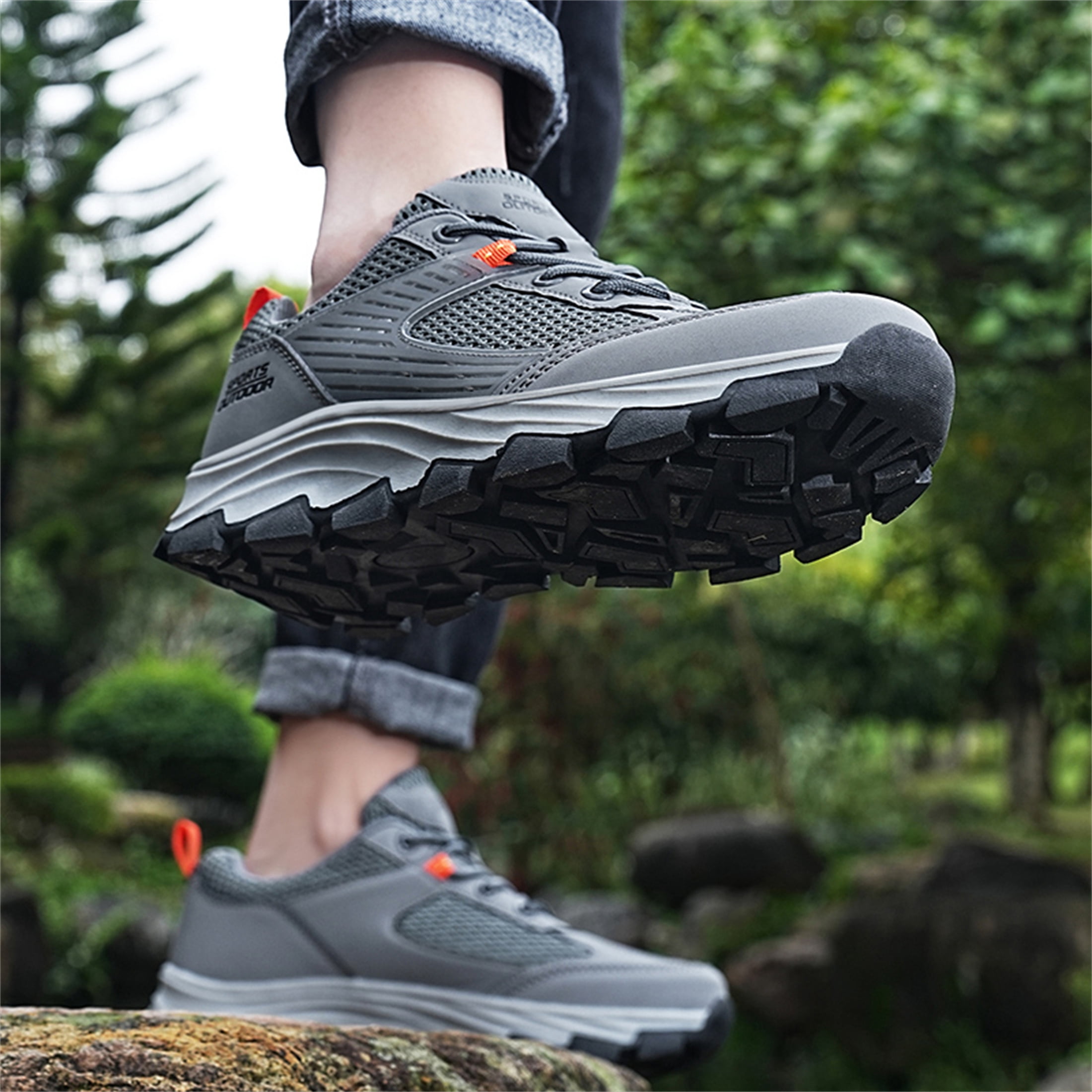 YOURDIARY Womens Mens Hiking Shoes Comfortable Lightweight Breathable Anti-Slip Outdoor Walking Shoes Sneakers