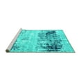 thumbnail image 2 of Ahgly Company Machine Washable Indoor Round Oriental Turquoise Blue Industrial Area Rugs, 7' Round, 2 of 4