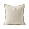 thumbnail image 2 of Soft Textured Knit Decorative Throw Pillow Covers Elegant Flanged Edge Cushion Cases Color Pillowcases for Living Room Sofa Couch Bed Bedroom Home Decor Housewarming Gift , Beige, 2 of 7