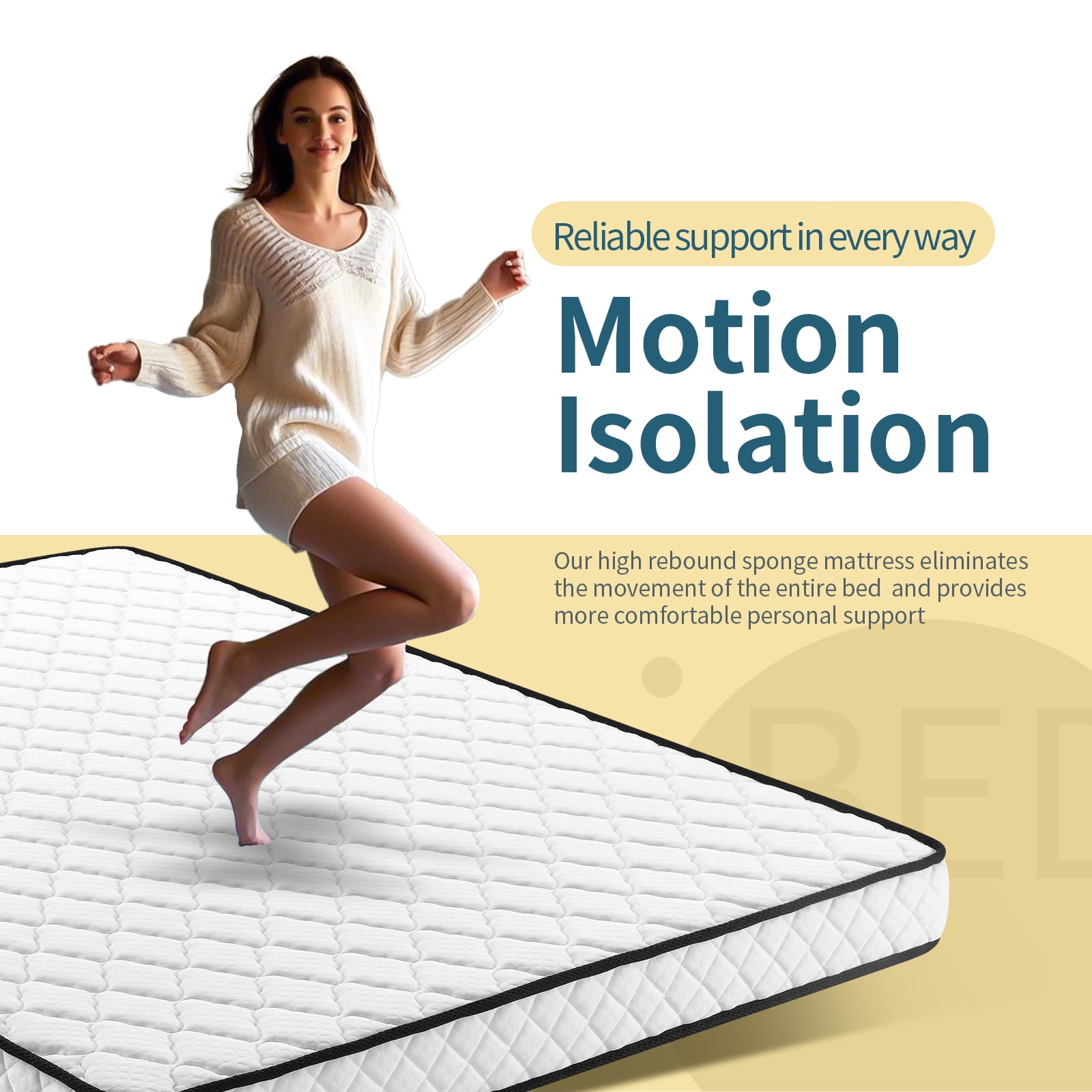 VFD 6" Gel Memory Foam Mattress, Medium Feel, Queen