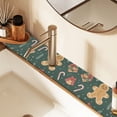 thumbnail image 2 of Yayeee Faucet Mat for Kitchen Sink 14.7" Diatomite Long Splash Guard Pad, Brown Christmas Gingerbread, 2 of 7
